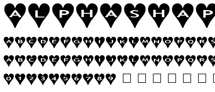 AlphaShapes hearts font